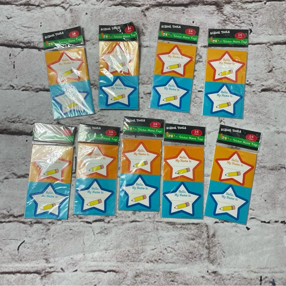 💰5/$20 Lot of 9 Packs of Back to School Sticker Name Tags